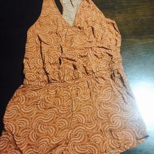 Summer dark orange romper